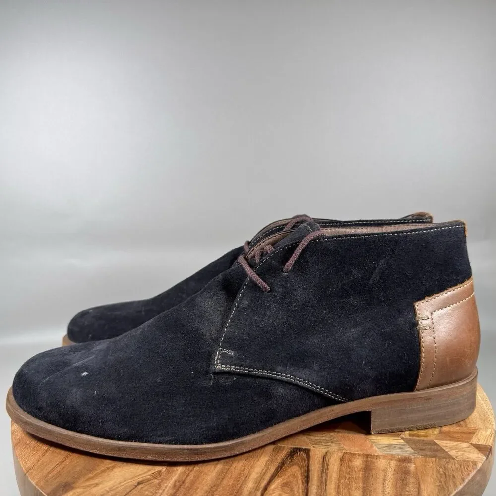 S Johnston & Murphy Leather Chukka Men’s 12 Blue‎ Lace Up Casual Business Italy